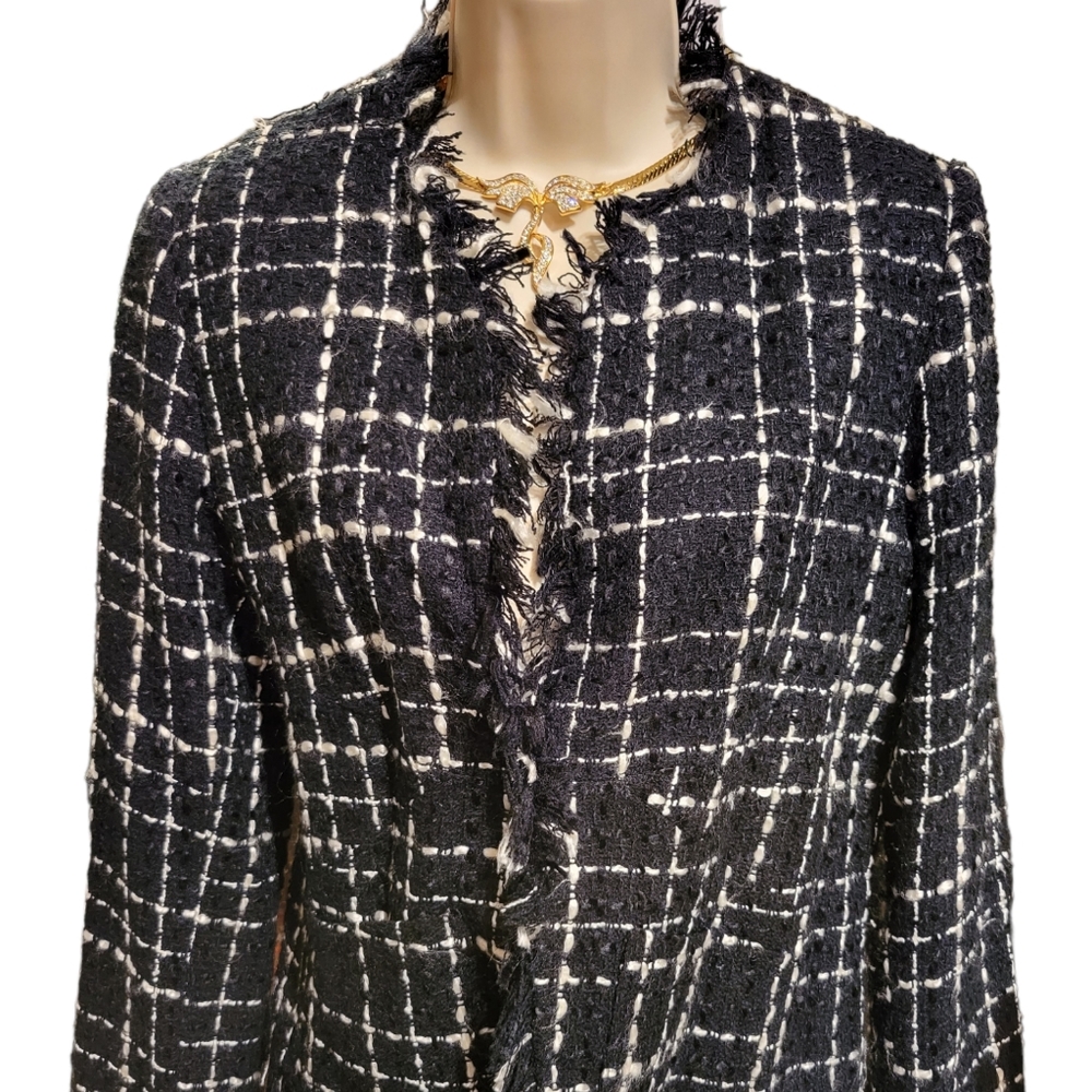 TESSUTI 6 Jacket Tweed Imitation Chanel Black and White